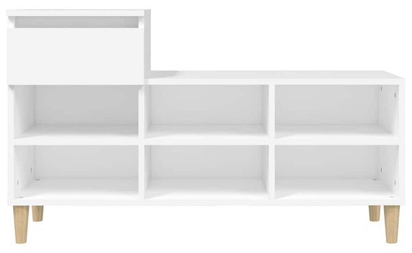 Fehér szerelt fa cipősszekrény 102x36x60 cm