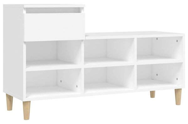Fehér szerelt fa cipősszekrény 102x36x60 cm