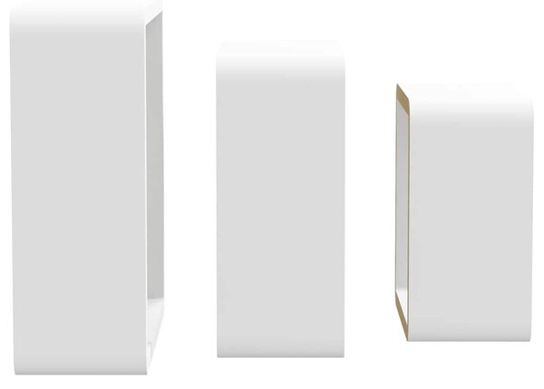 3 db fehér MDF fali kockapolc