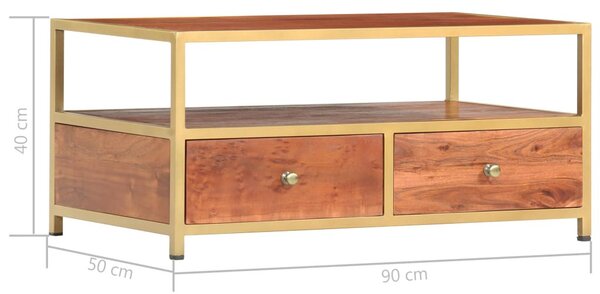 Tömör akácfa dohányzóasztal 90 x 50 x 40 cm