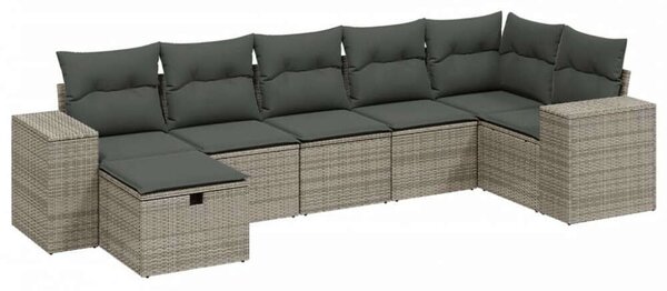 VidaXL Polyrattan Kerti Ülőgarnitúra - 7 részes - Szürke