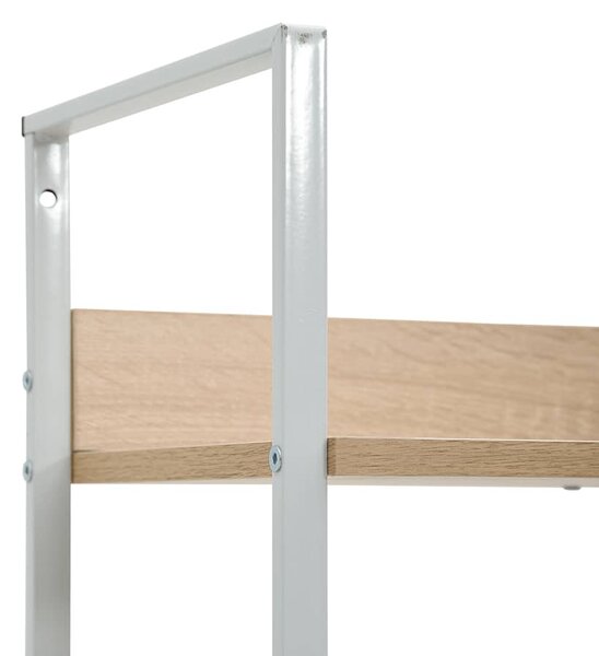 4 szintes tölgyszínű szerelt fa könyvespolc 60x27,6x124,5 cm
