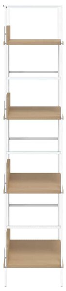4 szintes tölgyszínű szerelt fa könyvespolc 60x27,6x124,5 cm