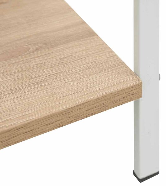 4 szintes tölgyszínű szerelt fa könyvespolc 60x27,6x124,5 cm