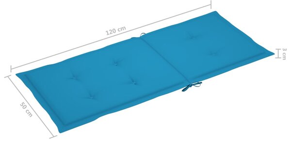 8 db dönthető tömör tíkfa kerti szék párnákkal