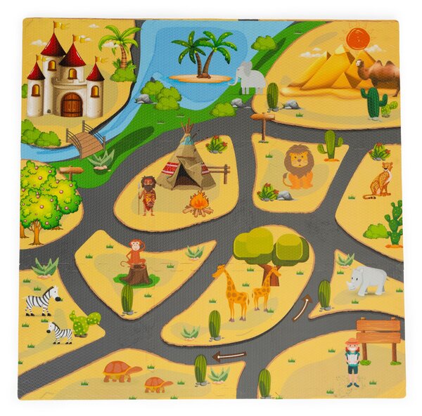 Hab szivacs játszószőnyeg szafari puzzle 9db 93x93cm