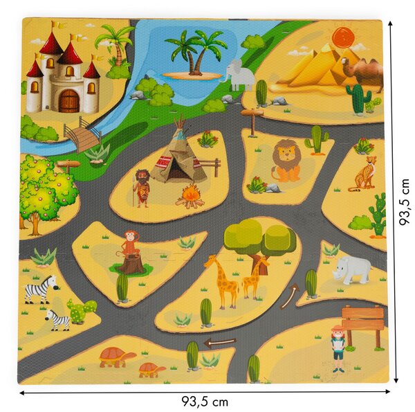 Hab szivacs játszószőnyeg szafari puzzle 9db 93x93cm