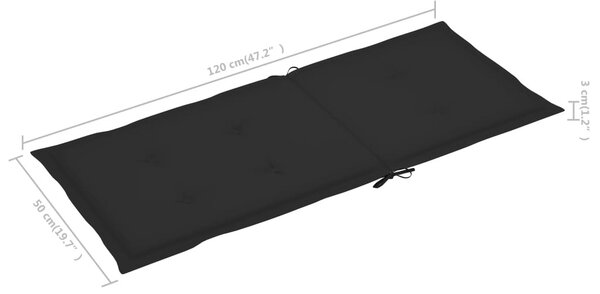8 db dönthető tömör tíkfa kerti szék párnákkal