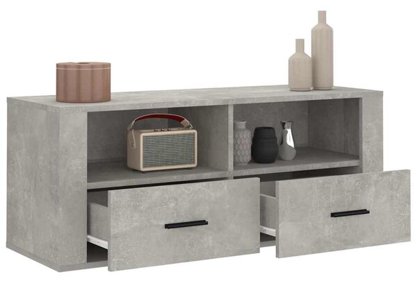 Betonszürke szerelt fa TV-szekrény 100x35x40 cm
