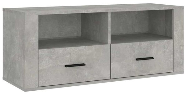 Betonszürke szerelt fa TV-szekrény 100x35x40 cm