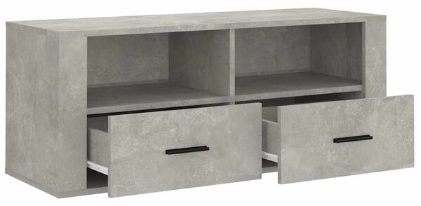 Betonszürke szerelt fa TV-szekrény 100x35x40 cm