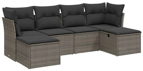 VidaXL Polyrattan Kerti Ülőgarnitúra - 6 részes - Szürke
