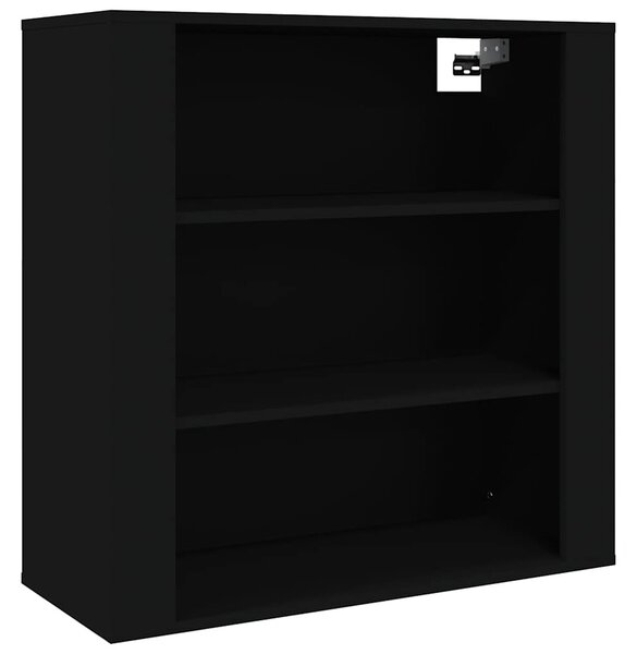 Fekete szerelt fa faliszekrény 80x33x80 cm