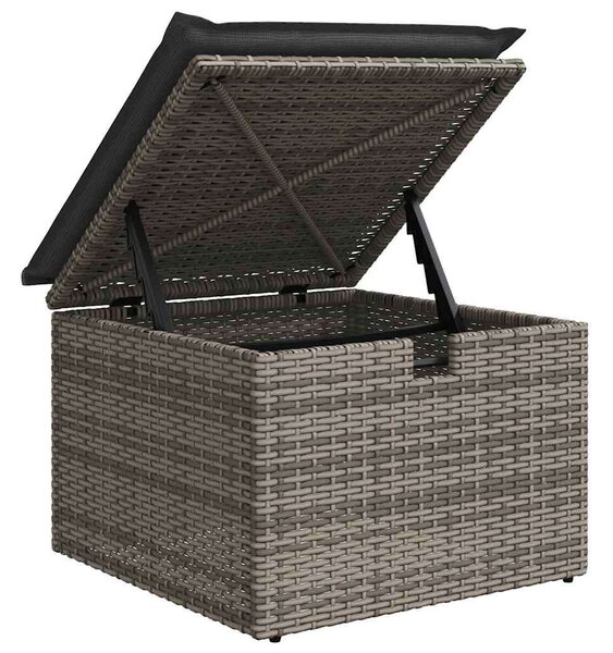 VidaXL 6 részes szürke polyrattan kerti ülőgarnitúra párnákkal