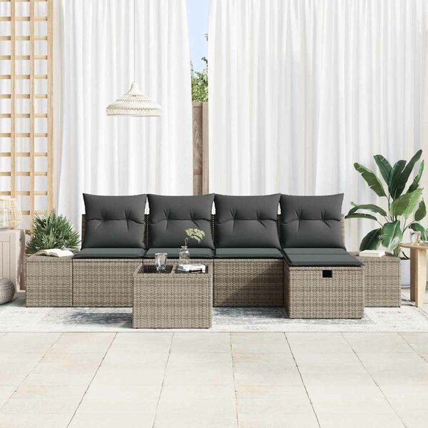 VidaXL Kanapé Szett párnával 5 pcs polirattan