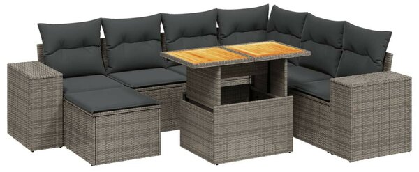 VidaXL Polyrattan Kerti Ülőgarnitúra - 8 részes - Szürke