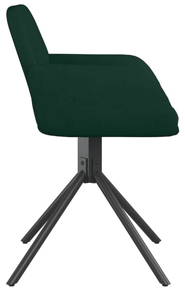 2 db sötétzöld bársony forgó étkezőszék