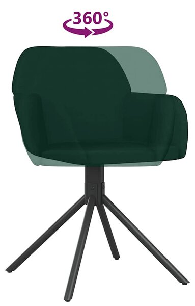 2 db sötétzöld bársony forgó étkezőszék