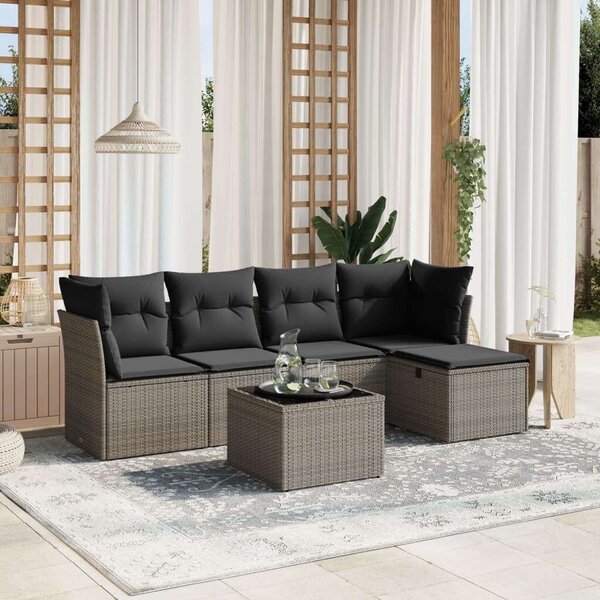VidaXL Polyrattan Kerti Ülőgarnitúra - 6 részes