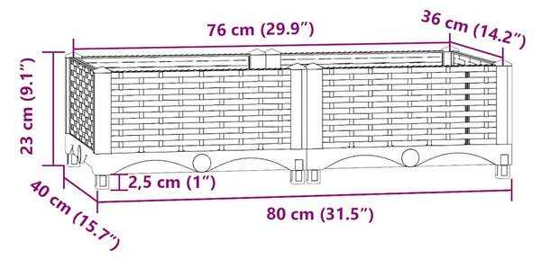 Polipropilén magaságyás 80 x 40 x 23 cm