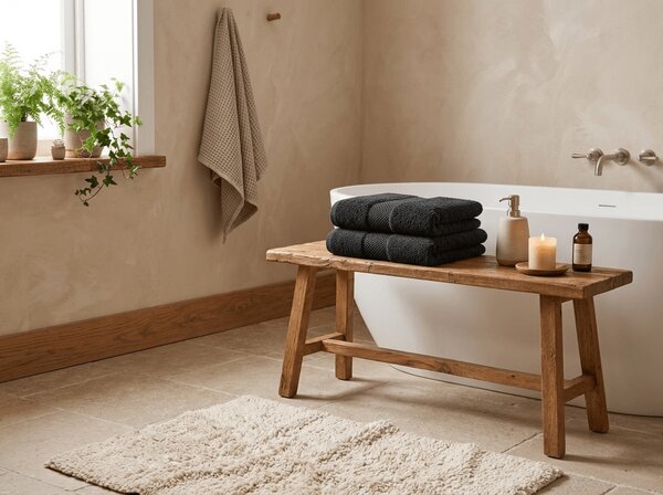 Fürdőlepedő EMBORIA 70x140 cm fekete, 100% pamut