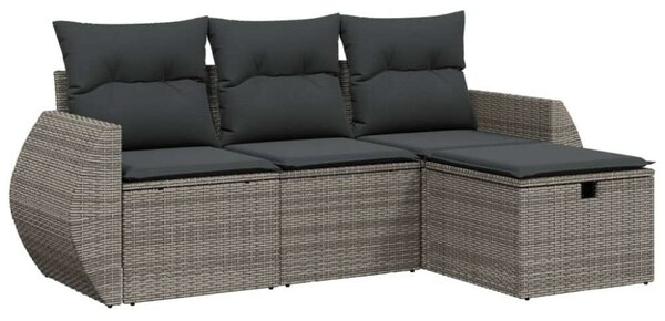 VidaXL Polyrattan Kerti Ülőgarnitúra - 4 részes - Szürke