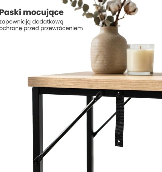 AKORD ORIGO Loft Konzolasztal 90 cm Sonoma Tölgy Fekete Lábakkal