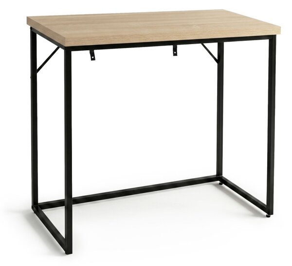 AKORD ORIGO Loft Konzolasztal 90 cm Sonoma Tölgy Fekete Lábakkal