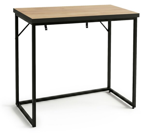 AKORD ORIGO Loft Konzolasztal 90 cm Dąb Craft Fekete Lábakkal