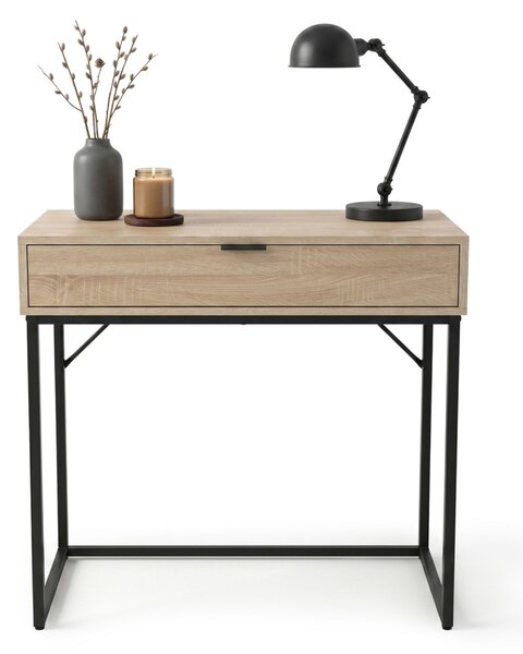 AKORD MODENA Loft Konzolasztal 1 Fiókkal 80 cm Sonoma Tölgy Fekete Lábakkal