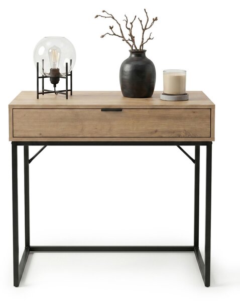 AKORD MODENA loft konzolasztal 1 fiókkal 80 cm dab artisan fekete lábakkal