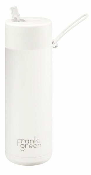Ceramic Bottle Cloud Fehér 595ml rozsdamentes acél kerámia bevonatos termosz szívószáltartó sport kupakkal