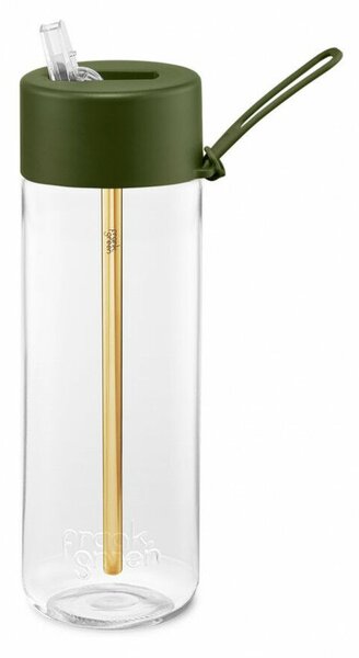 Original Bottle khaki Zöld 740ml Tritán átlátszó BPA mentes műanyag kulacs szívószáltartó sport kupakkal