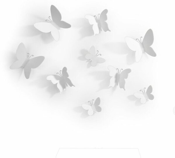 MARIPOSA fehér 9db-os pillangó faldekoráció