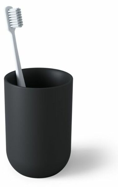 JUNIP fekete műgyanta fogkefetartó pohár