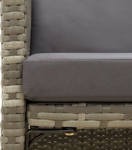4 db szürke polyrattan kerti szék párnával