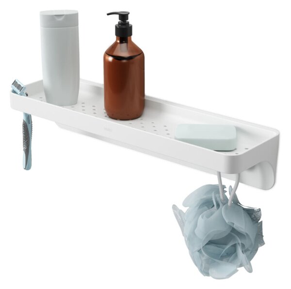 FLEX fehér műanyag tapadókorongos fürdőszoba polc