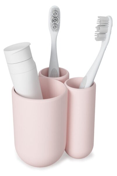 TOUCH rózsaszín 3 részes műanyag fogkefe tartó