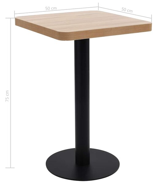 Világosbarna MDF bisztróasztal 50 x 50 cm