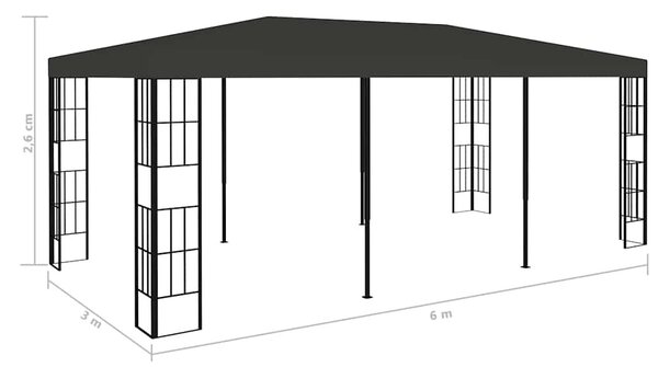 Antracitszürke pavilon 3 x 6 m