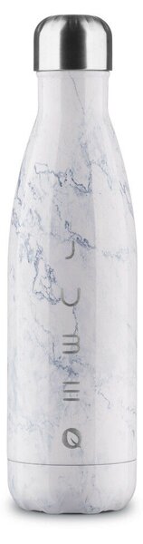 The Bottle Blue Marble fényes fehér-kék márvány mintás 0,5l-es rozsdamentes acél hőtartó design kulacs