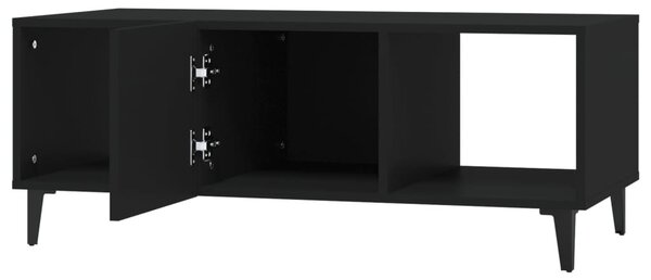 Fekete szerelt fa dohányzóasztal 102 x 50 x 40 cm