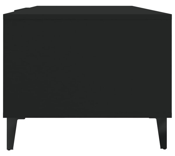 Fekete szerelt fa dohányzóasztal 102 x 50 x 40 cm