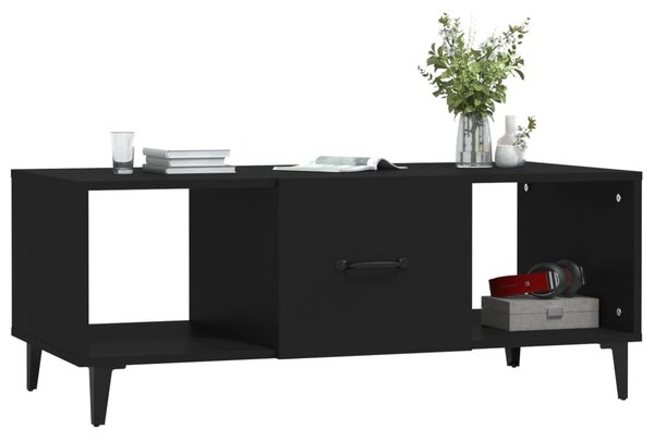 Fekete szerelt fa dohányzóasztal 102 x 50 x 40 cm