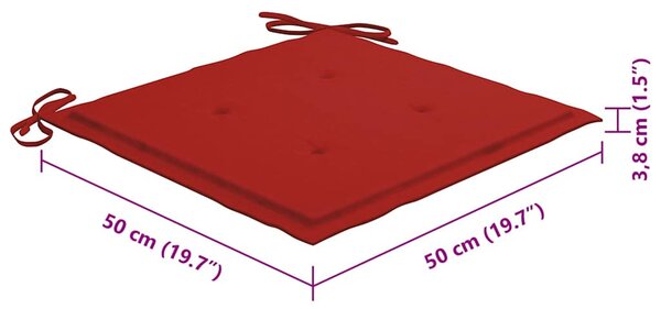 4 darab tömör akácfa kültéri étkezőszék párnával