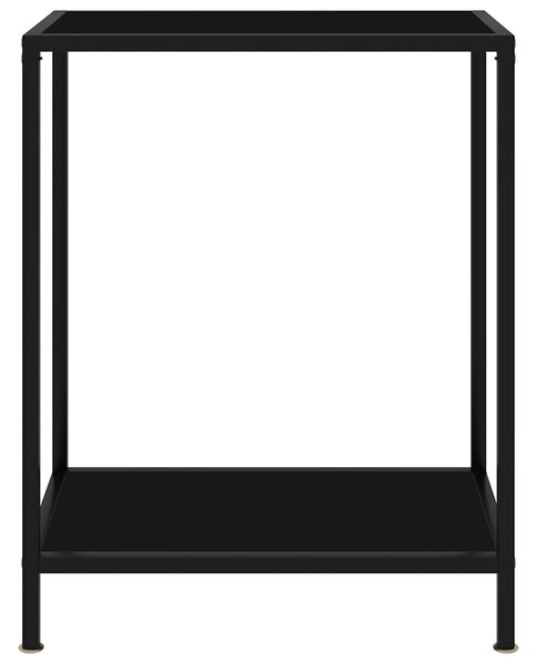 Fekete edzett üveg tálalóasztal 60 x 35 x 75 cm