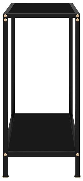Fekete edzett üveg tálalóasztal 60 x 35 x 75 cm