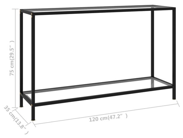 Átlátszó edzett üveg tálalóasztal 120 x 35 x 75 cm