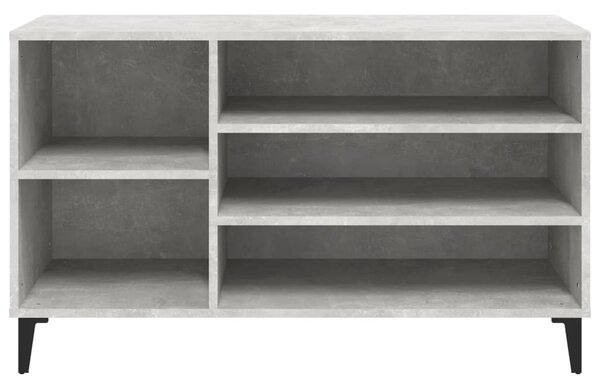 Betonszürke szerelt fa cipőszekrény 102x36x60 cm