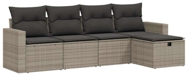 VidaXL Polyrattan Kerti Ülőgarnitúra - 5 részes - Szürke